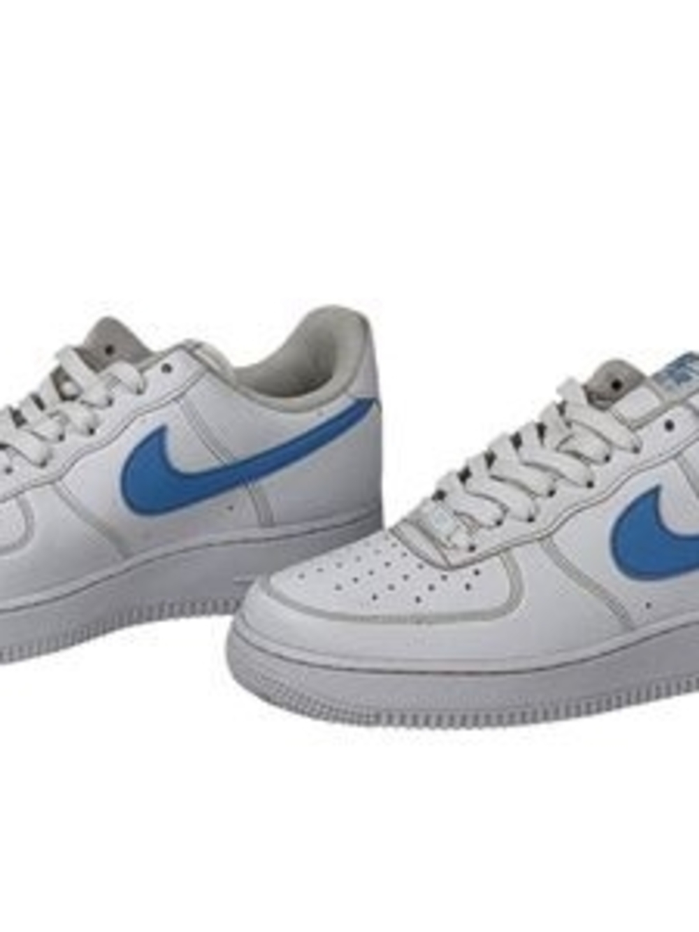 Nike Air Force 1 Low White Blue Sneakers, Size: 9 Men